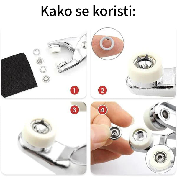 Profesionalni set kliješta za pričvršćivanje dugmadi